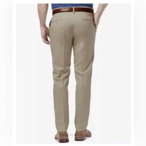 Haggar Men's Straight Fit Khaki Chinos Dress Pants 32W x 34L - NWT - Picture 2 of 9